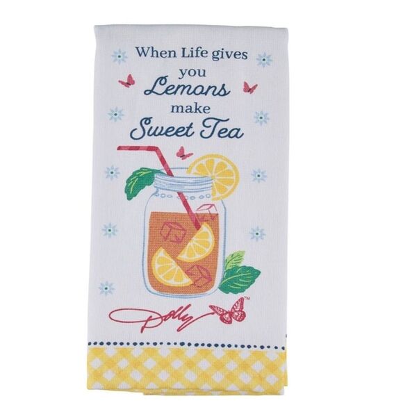 Dolly Parton Kitchen Floral Guitar & Sweet Tea Print Kitchen Towels - Picture 5 of 9